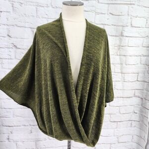 Infinity Wrap Sweater Knit Large Lagenlook Heritage Lagom Artsy Minimal Green